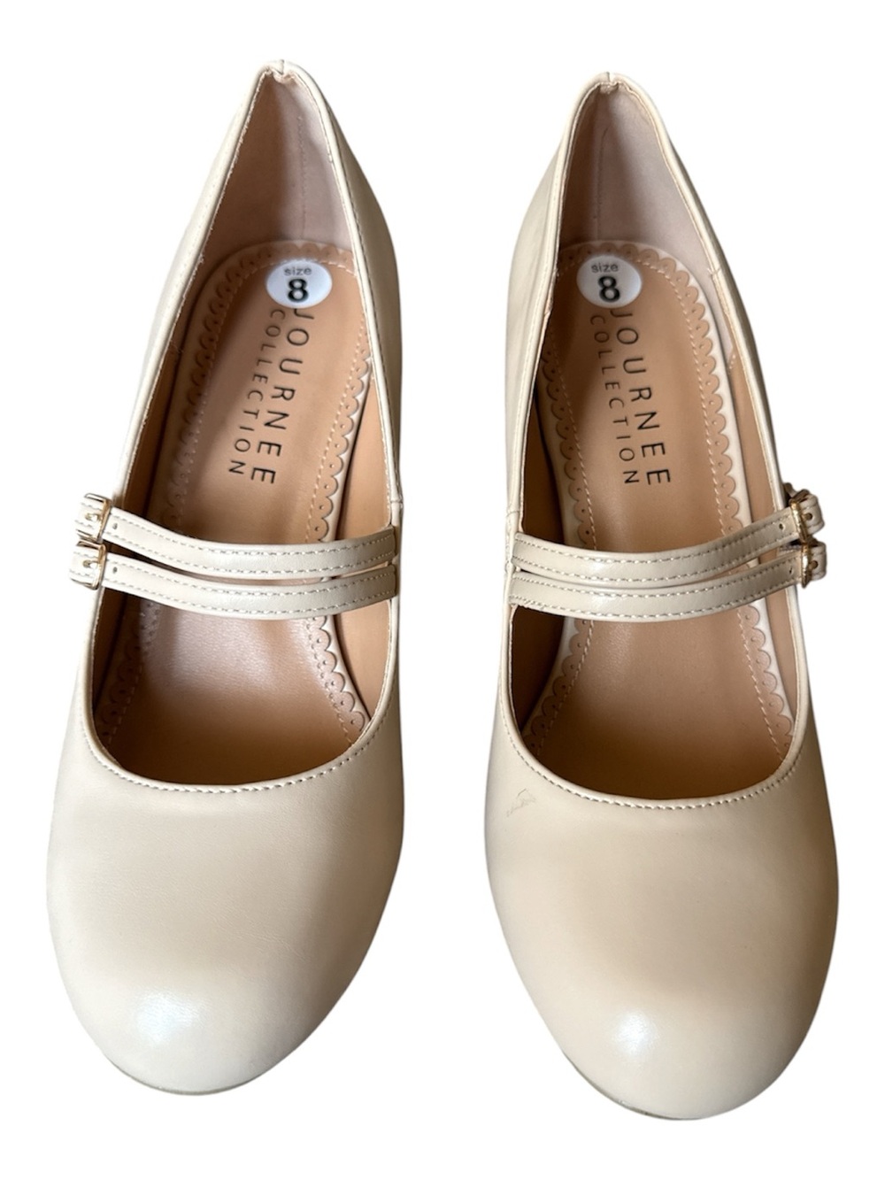 Journee Collection Windy Classic Mary Jane Vegan Leather color Nude